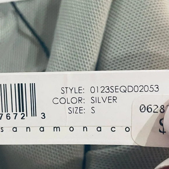 SUSANA MONACO SEXY SILVER SEQUIN COWL NECK BODYCON MINIDRESS SIZE SMALL - Picture 15 of 16